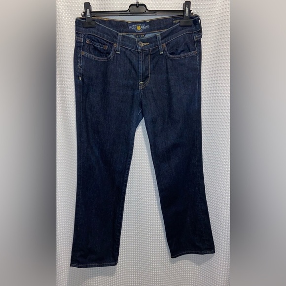 Women’s Lucky Brand mid-rise crop sweet’n straight‎ dark blue Jeans Sz 6/28 - Picture 1 of 13